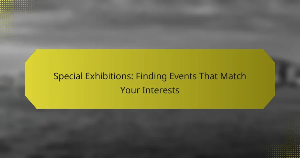 Special Exhibitions: Finding Events That Match Your Interests
