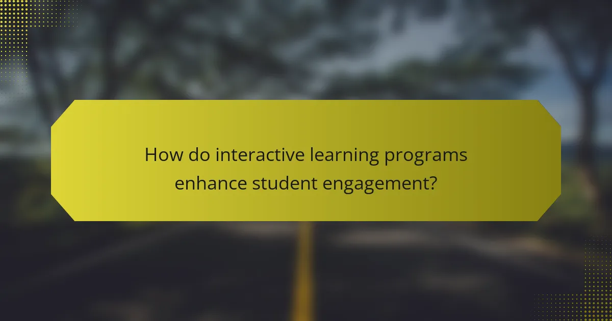 How do interactive learning programs enhance student engagement?