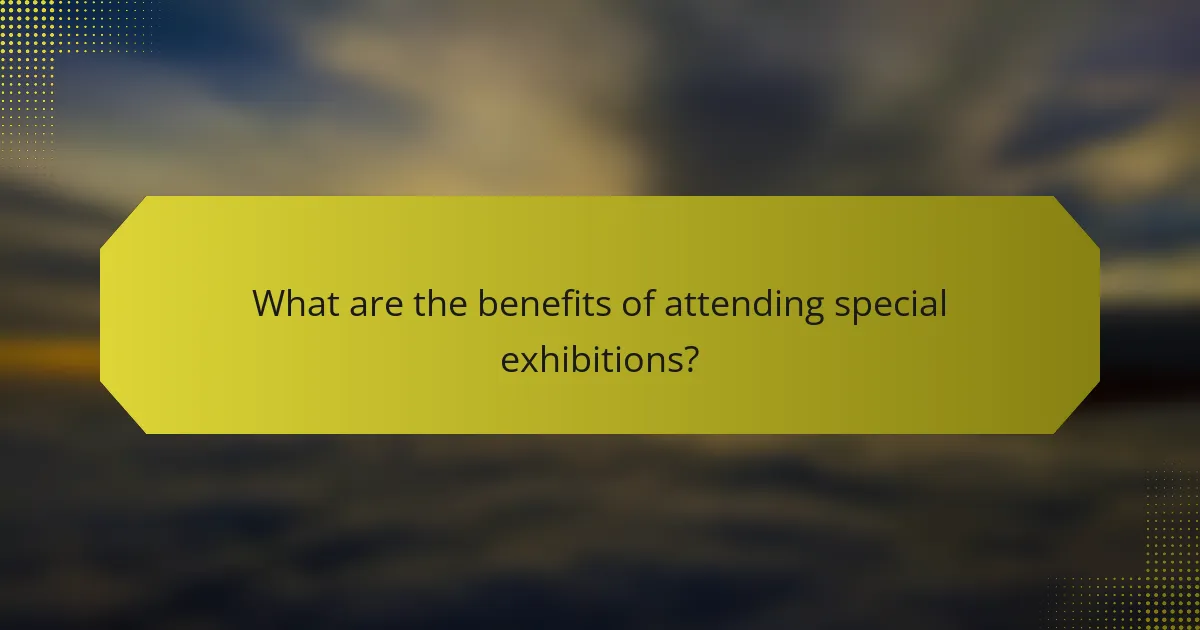 What are the benefits of attending special exhibitions?