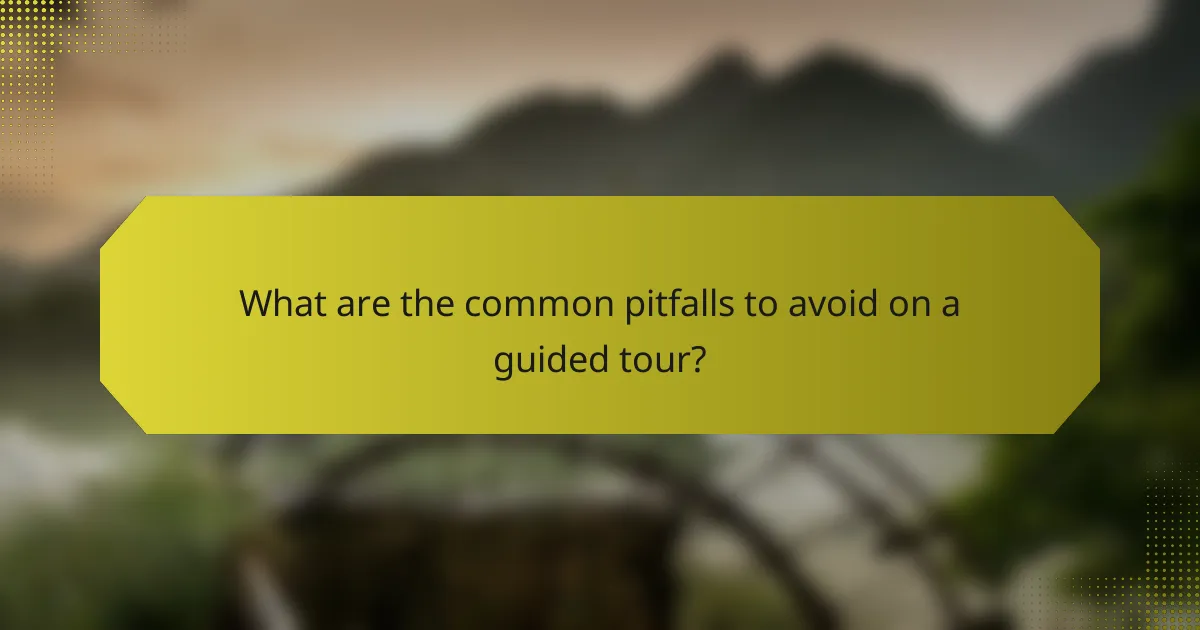 What are the common pitfalls to avoid on a guided tour?