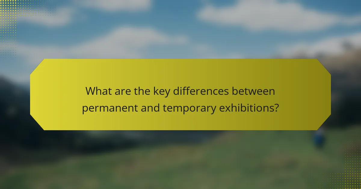 What are the key differences between permanent and temporary exhibitions?